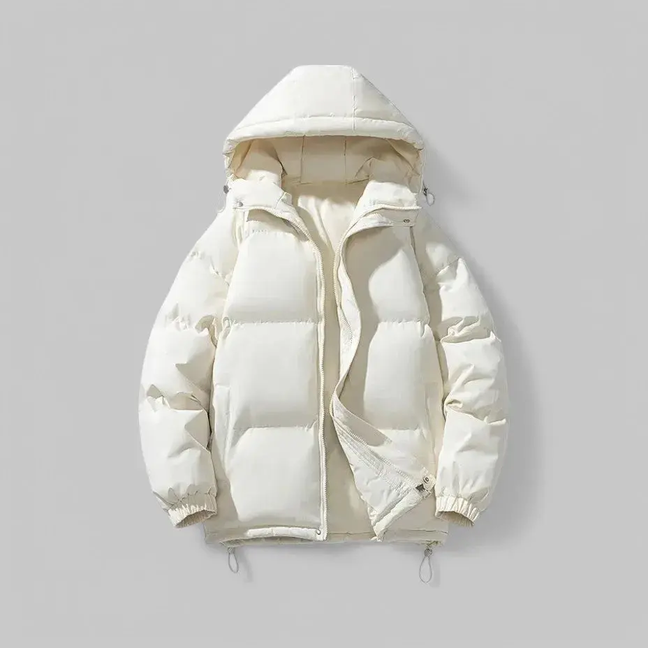 Puffer Jacket Women Hooded Insulated Quilted Drawcord Hem - Image 5