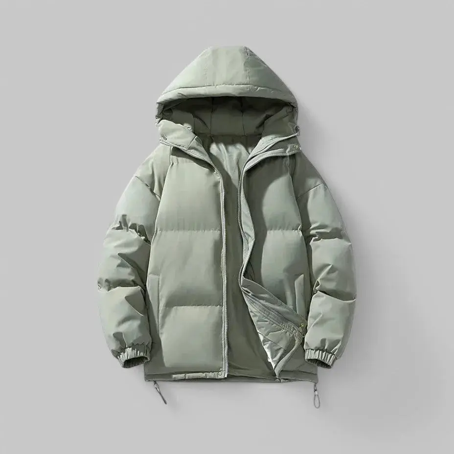 Puffer Jacket Women Hooded Insulated Quilted Drawcord Hem - Image 6