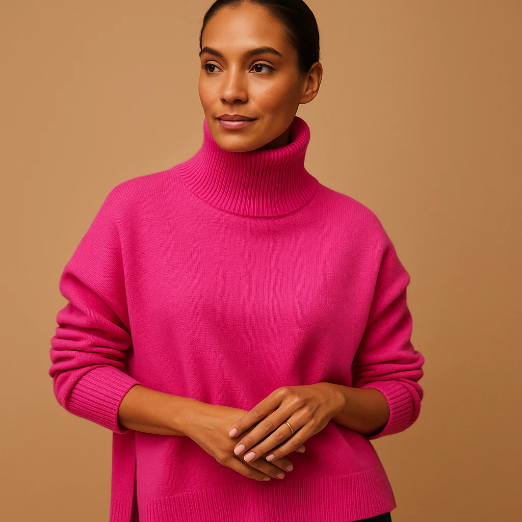 Turtleneck Sweater Women Oversized Loose Silhouette Relaxed Shape - Image 4