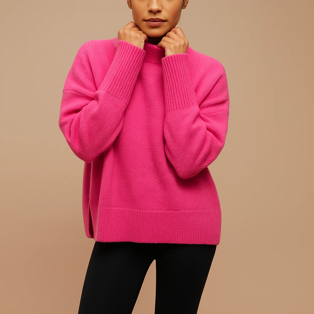 Turtleneck Sweater Women Oversized Loose Silhouette Relaxed Shape - Image 5