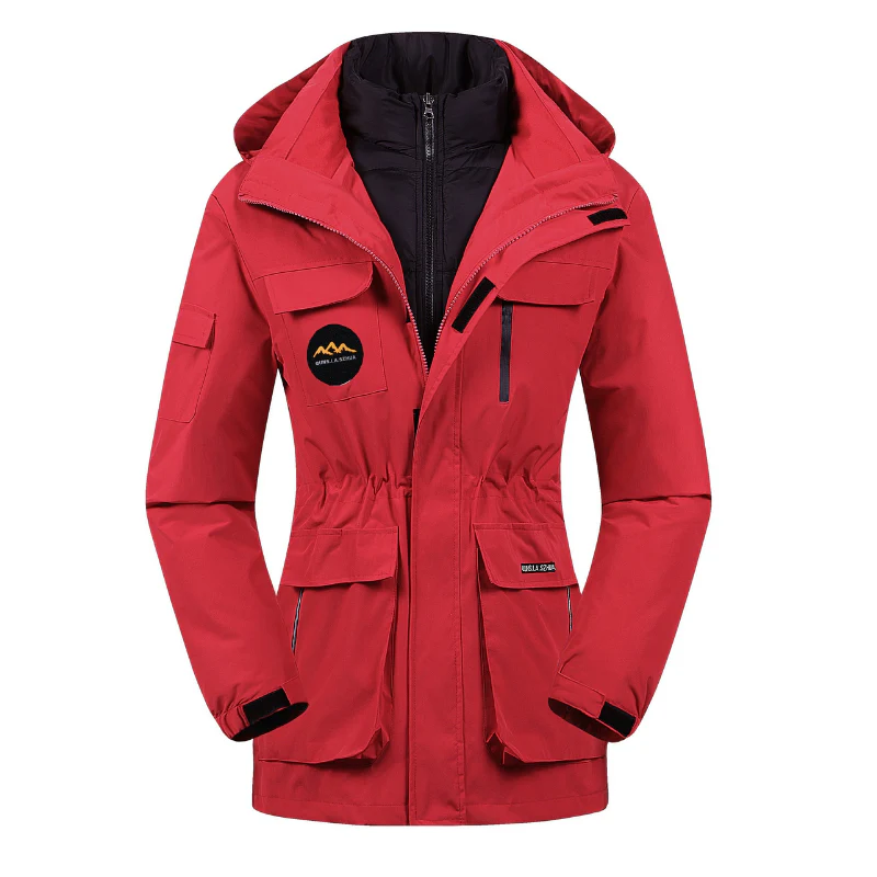 Ski Jacket Women Detachable Hood and Full Length Zipper Extended Cut - Image 3