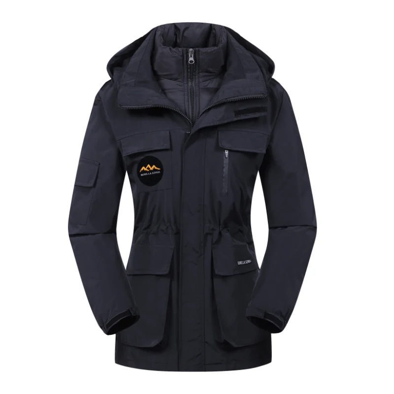 Ski Jacket Women Detachable Hood and Full Length Zipper Extended Cut - Image 5