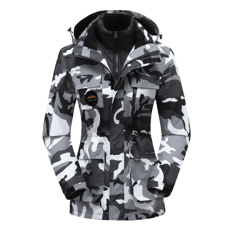 Ski Jacket Women Detachable Hood and Full Length Zipper Extended Cut - Image 6