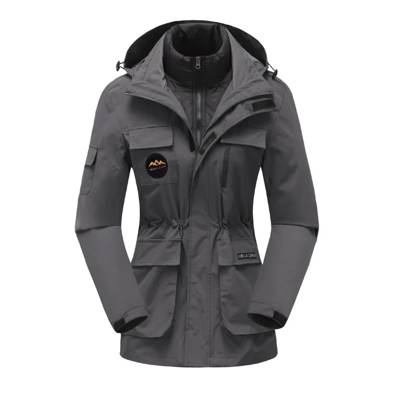 Ski Jacket Women Detachable Hood and Full Length Zipper Extended Cut - Image 8