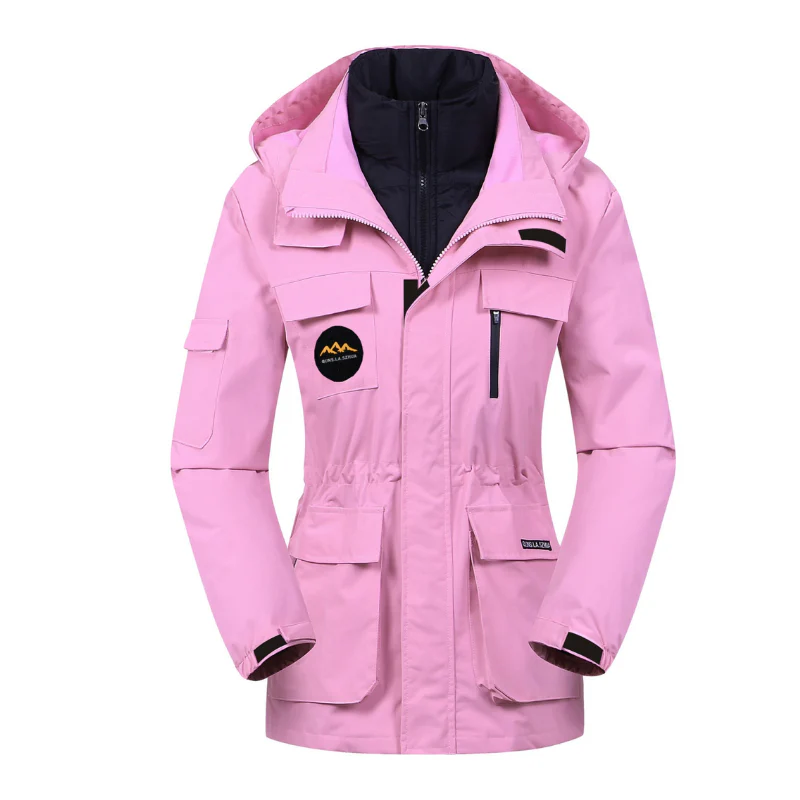 Ski Jacket Women Detachable Hood and Full Length Zipper Extended Cut - Image 9