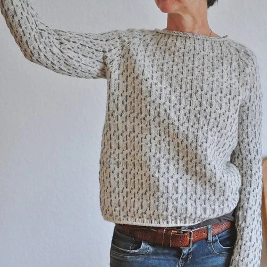 Sweater Women Warm Knit Round Neck Classic Style - Image 4