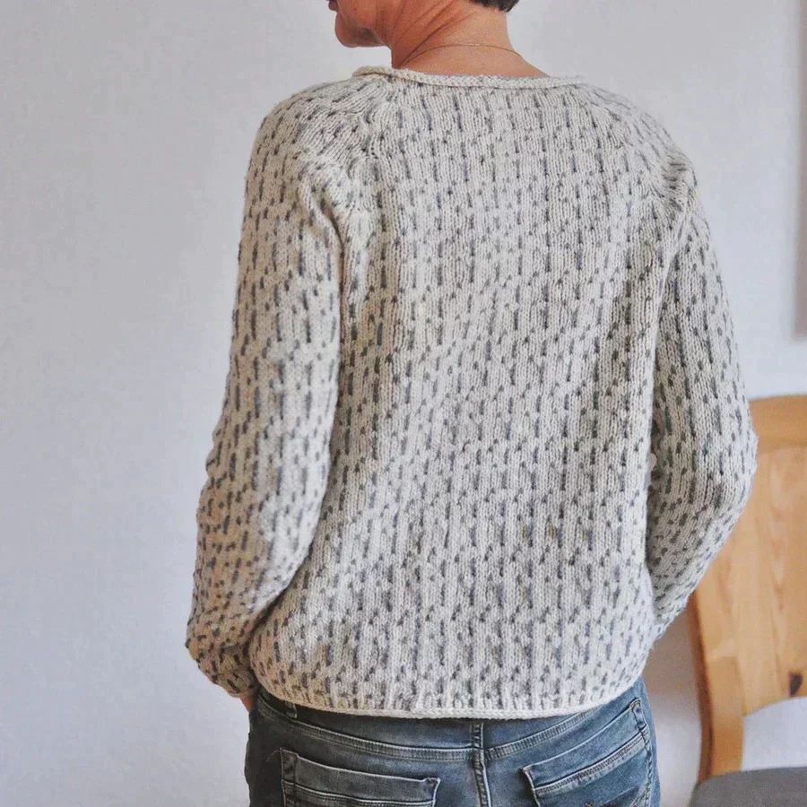 Sweater Women Warm Knit Round Neck Classic Style - Image 5