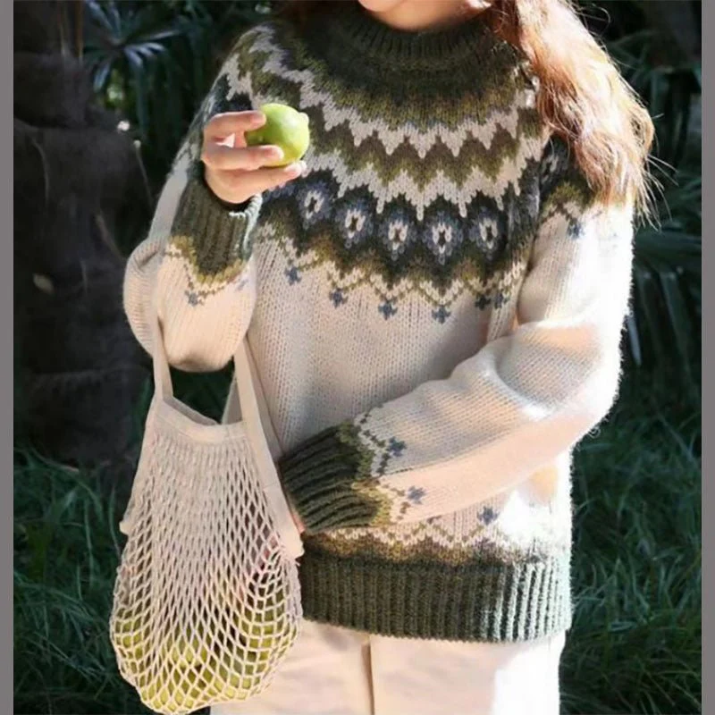 Sweater Women Round Neck Winter Fit Soft Warmth
