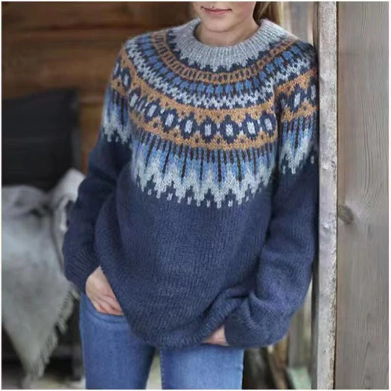 Sweater Women Round Neck Winter Fit Soft Warmth - Image 3