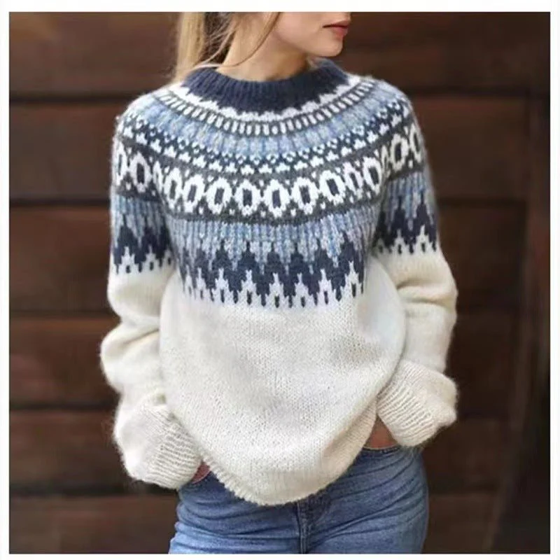 Sweater Women Round Neck Winter Fit Soft Warmth - Image 4