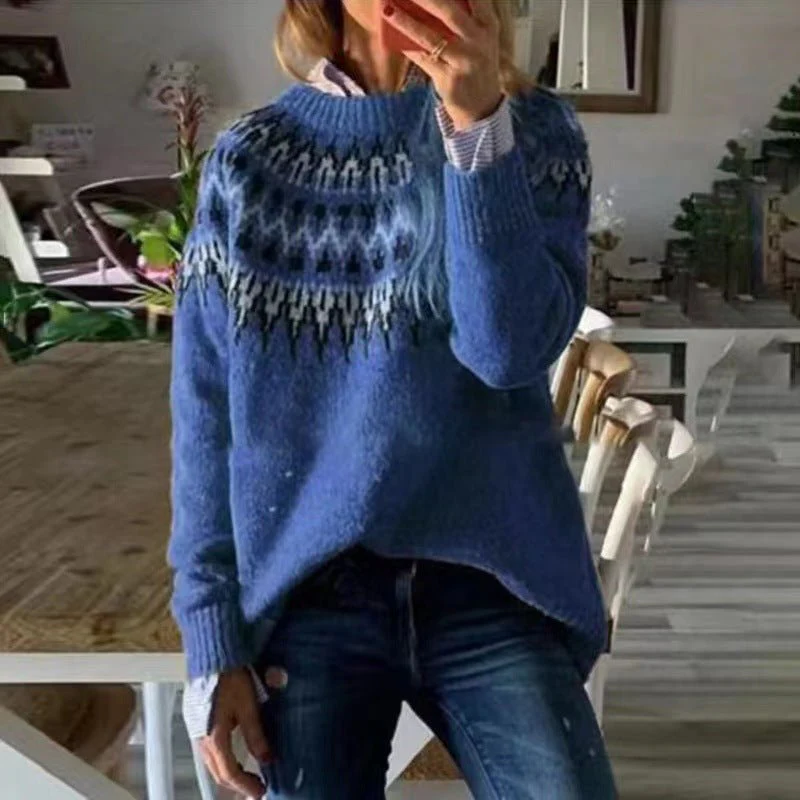 Sweater Women Round Neck Winter Fit Soft Warmth - Image 5