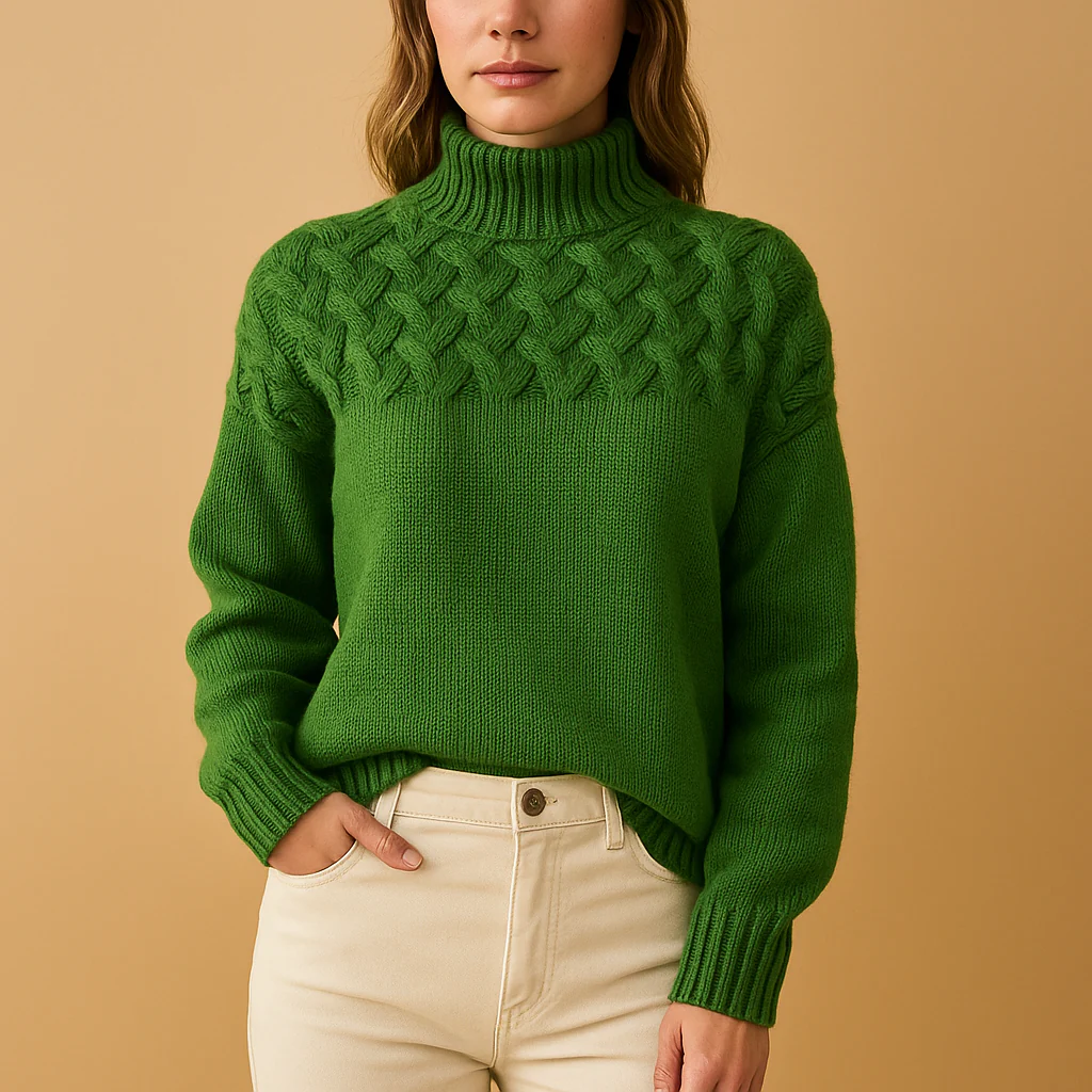 Turtleneck Sweater Women Long Relaxed Fit Design - Image 3