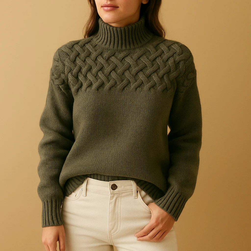 Turtleneck Sweater Women Long Relaxed Fit Design - Image 4