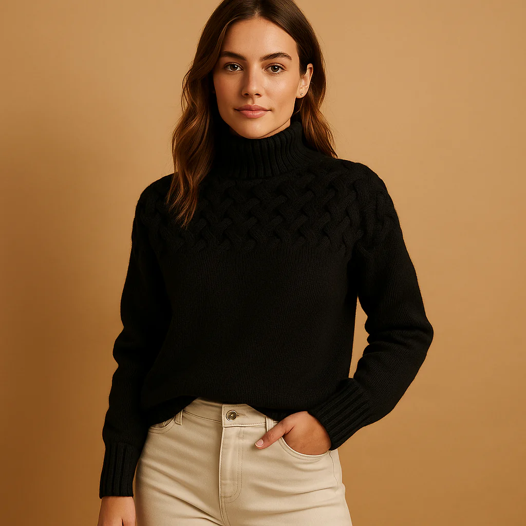 Turtleneck Sweater Women Long Relaxed Fit Design - Image 6