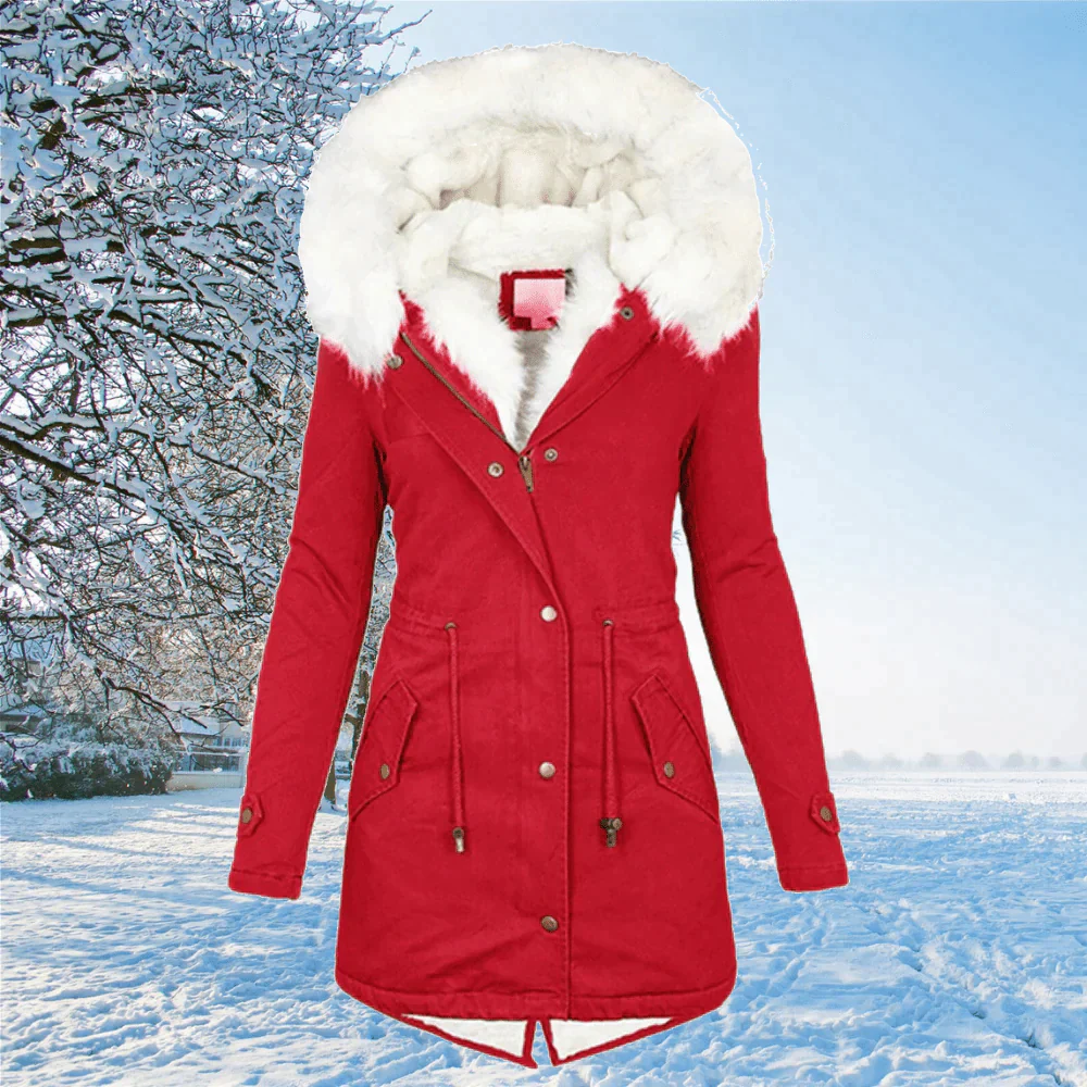 Parka Women Hooded Warm Winter Coat with Pockets - Image 2