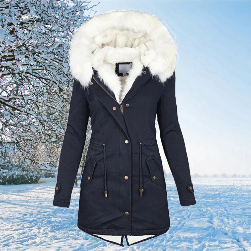 Parka Women Hooded Warm Winter Coat with Pockets - Image 3