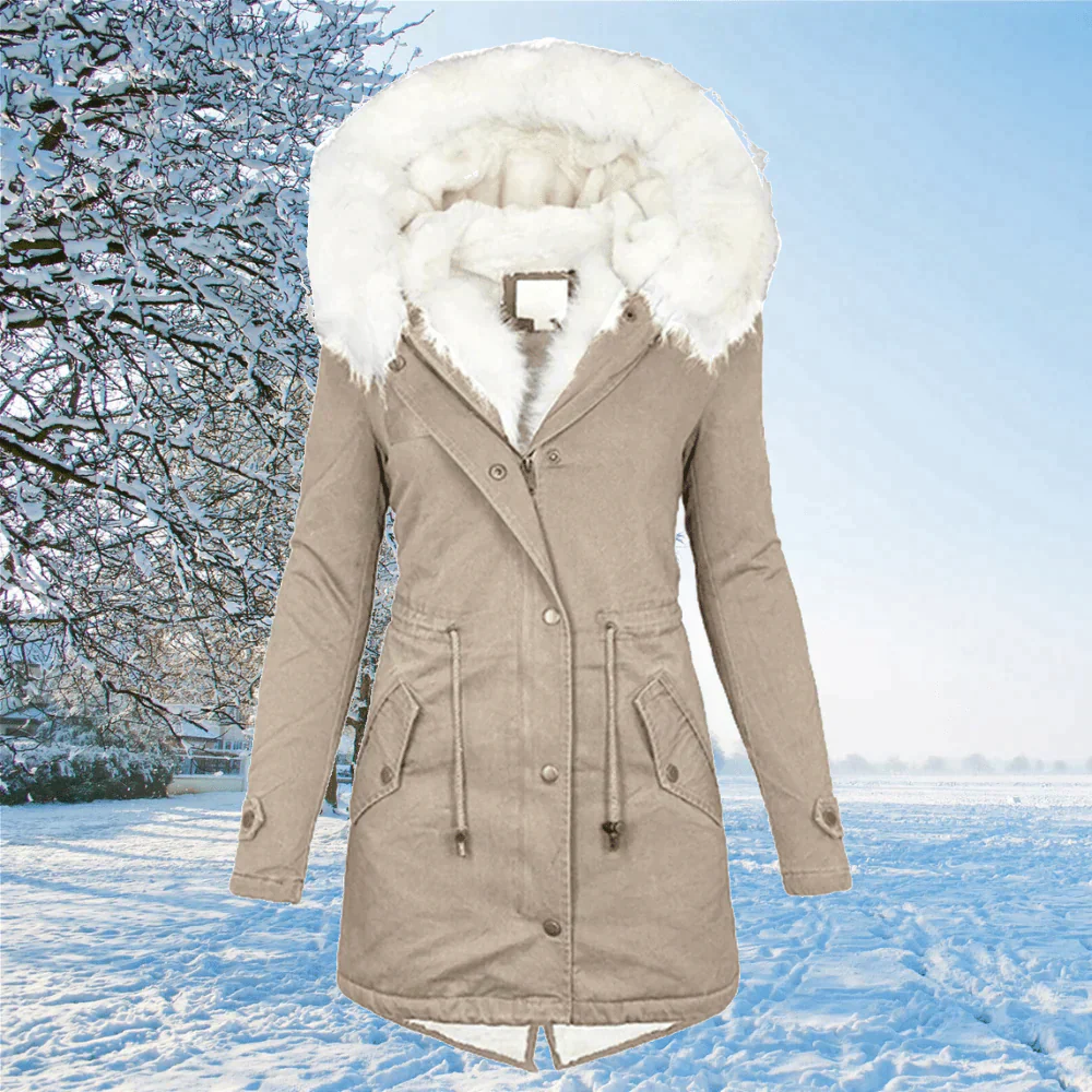 Parka Women Hooded Warm Winter Coat with Pockets - Image 4