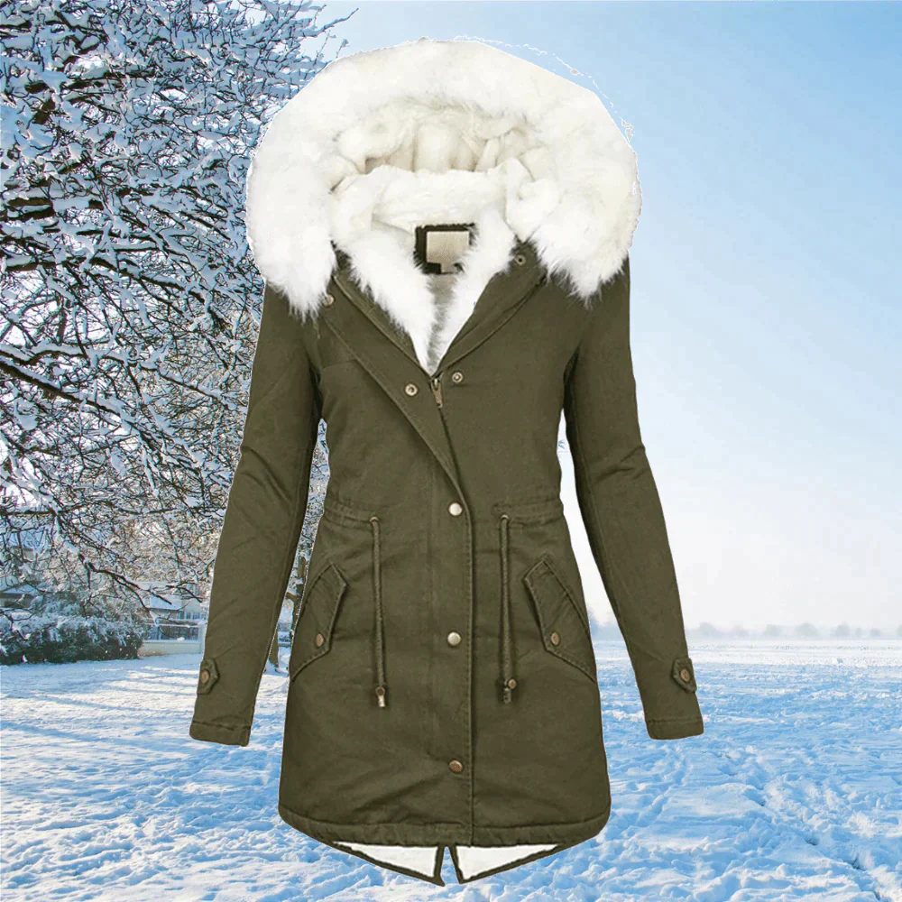Parka Women Hooded Warm Winter Coat with Pockets - Image 5