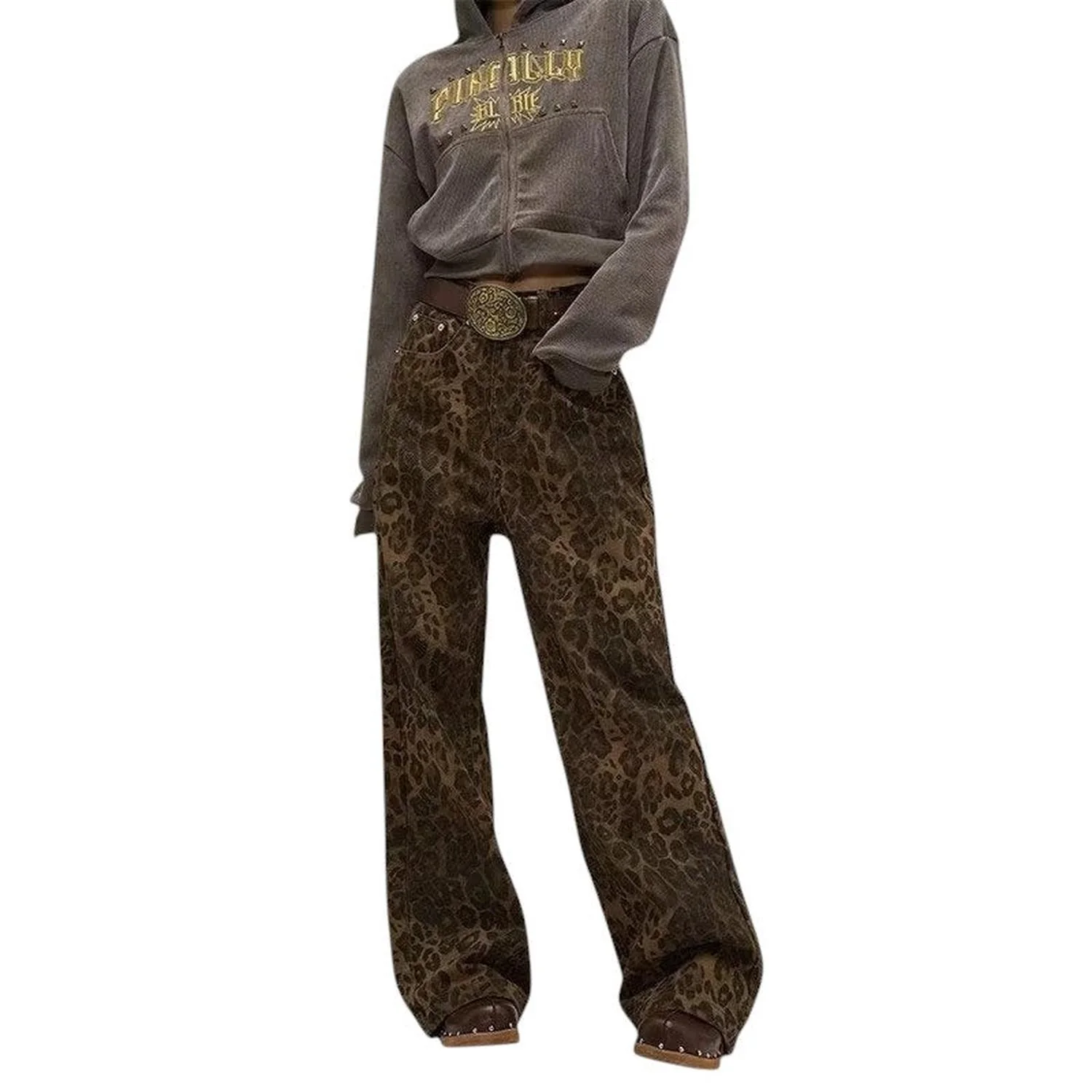 Jeans Women Leopard Print Bold Stylish Statement Denim - Image 4