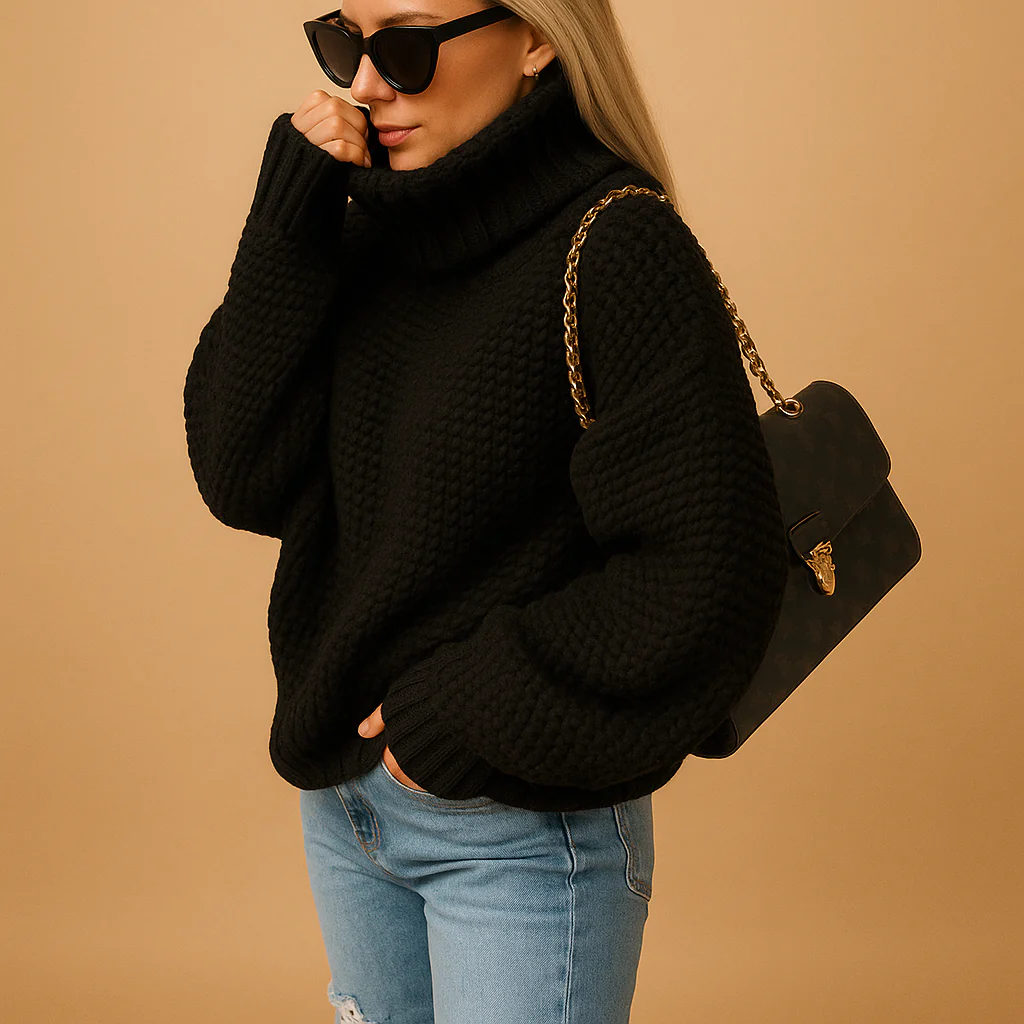 Sweater Women Relaxed Fit Long Sleeve Warm Knit Pullover Design - Image 3
