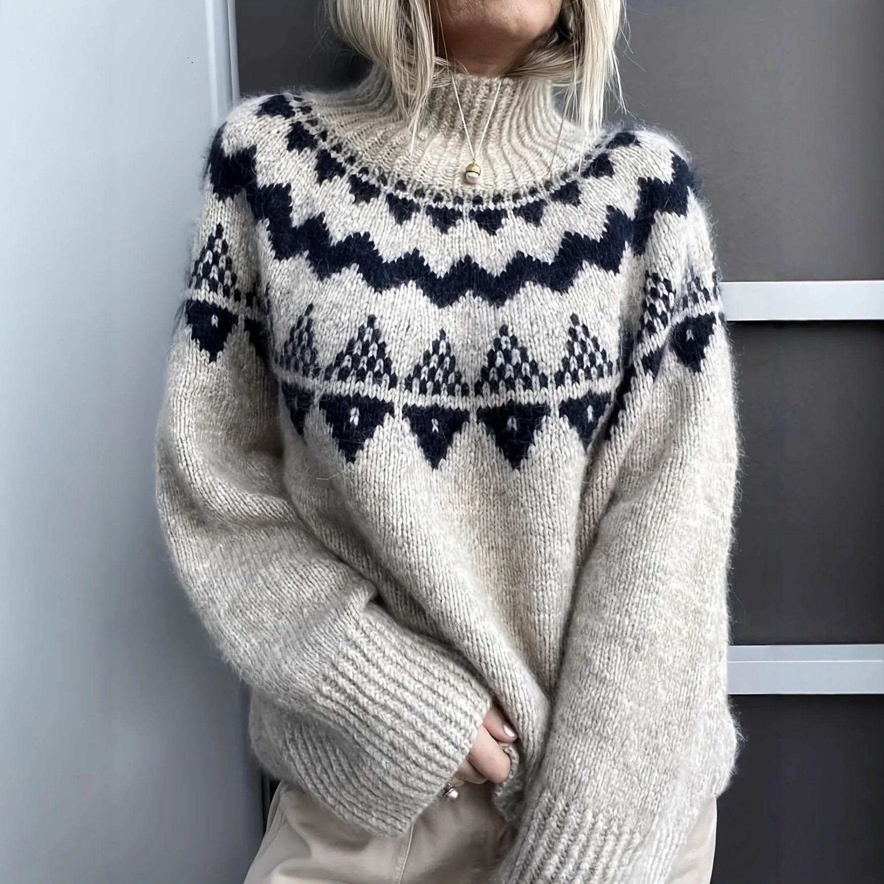 Sweater Women Turtleneck Plus Size Fit Cozy Style
