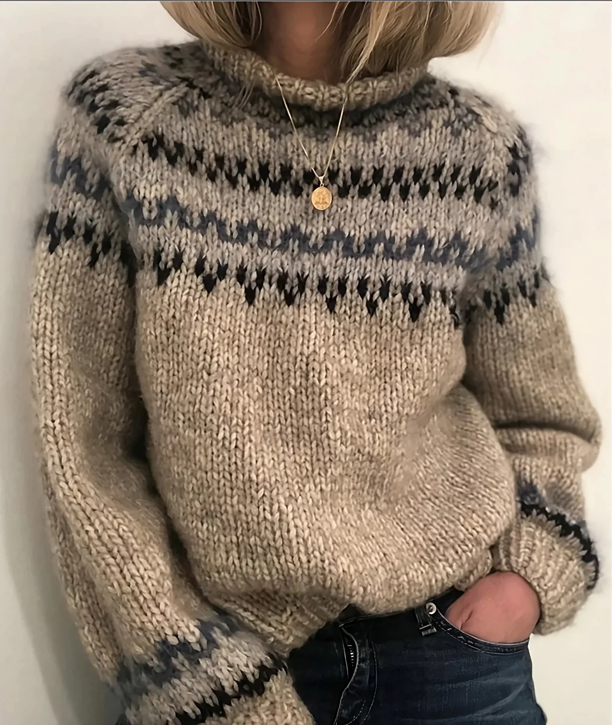 Sweater Women Warm Turtleneck Knit Elegant Fit - Image 2