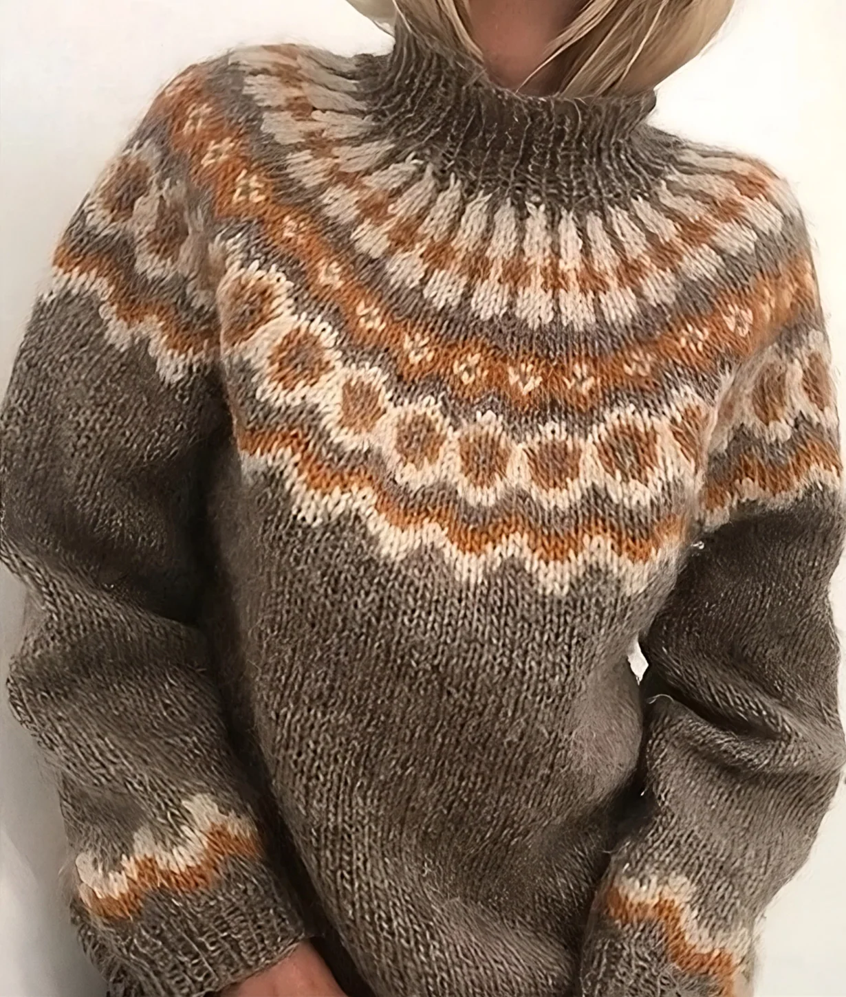 Sweater Women Warm Turtleneck Knit Elegant Fit - Image 3