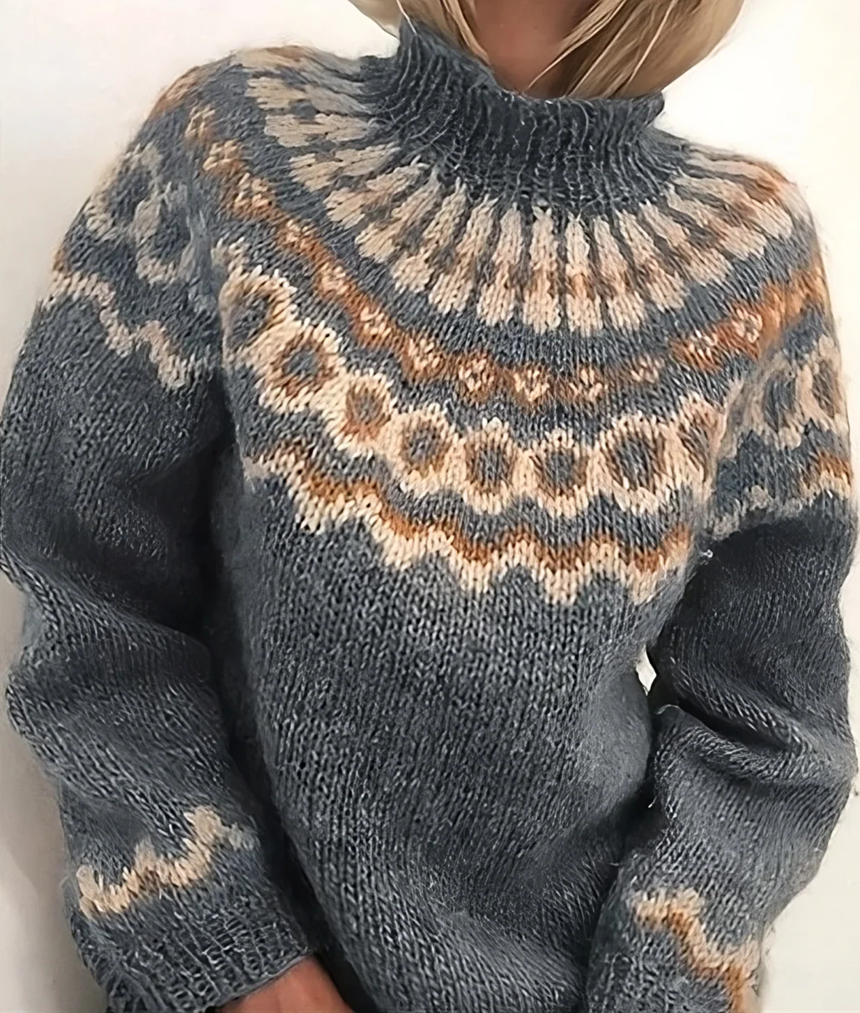 Sweater Women Warm Turtleneck Knit Elegant Fit - Image 4