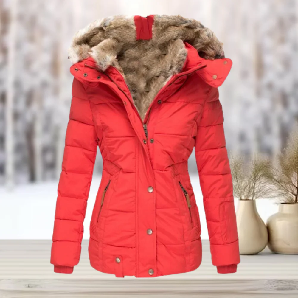 Puffer Jacket Women Winter Hooded Slim Fit - Image 6