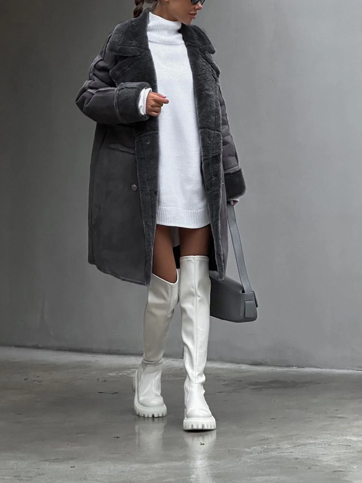 Teddy Coat Women Winter Warm Oversized Plus Size Coat - Image 4